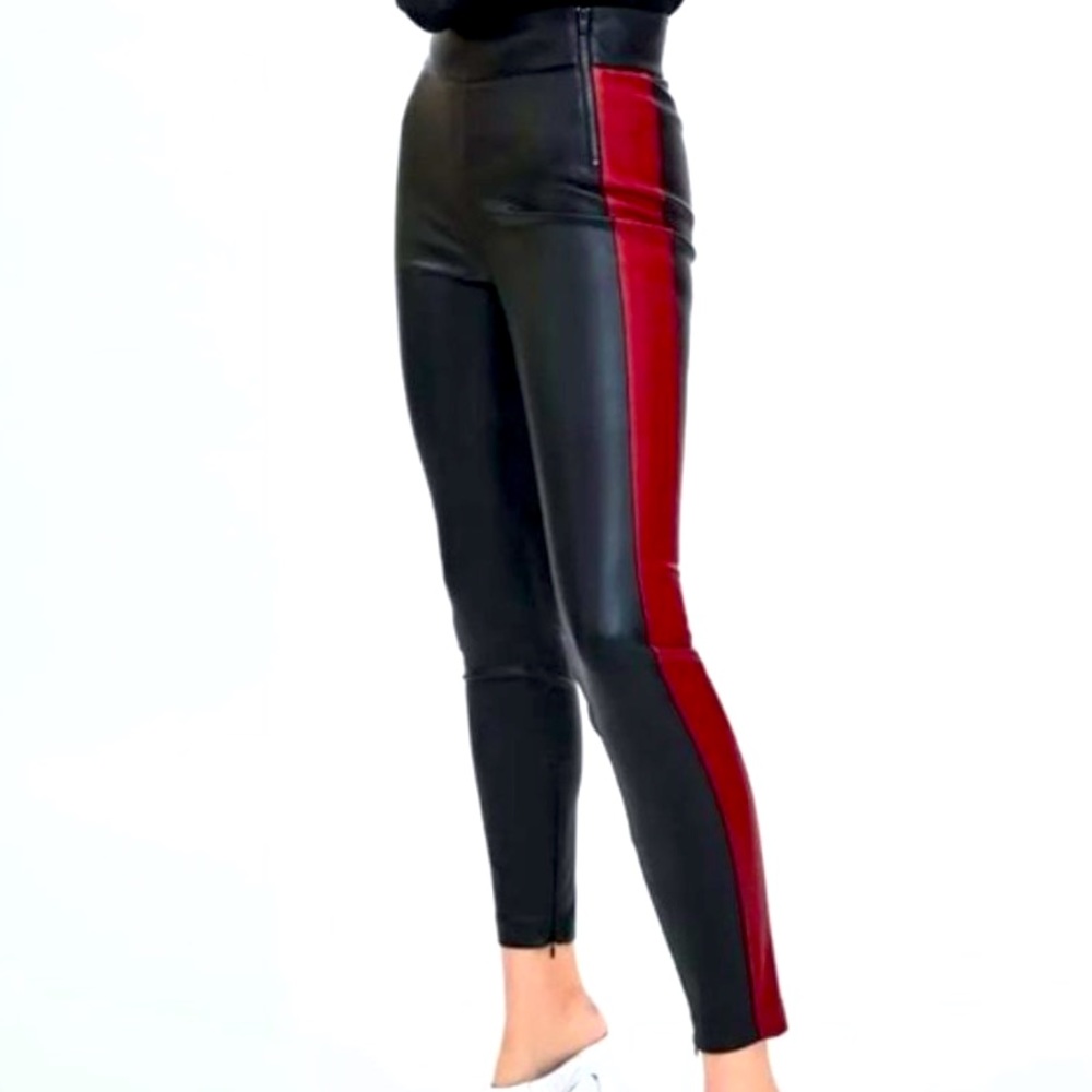 ZARA trafaluc NWT faux leather mid rise leggings size 28